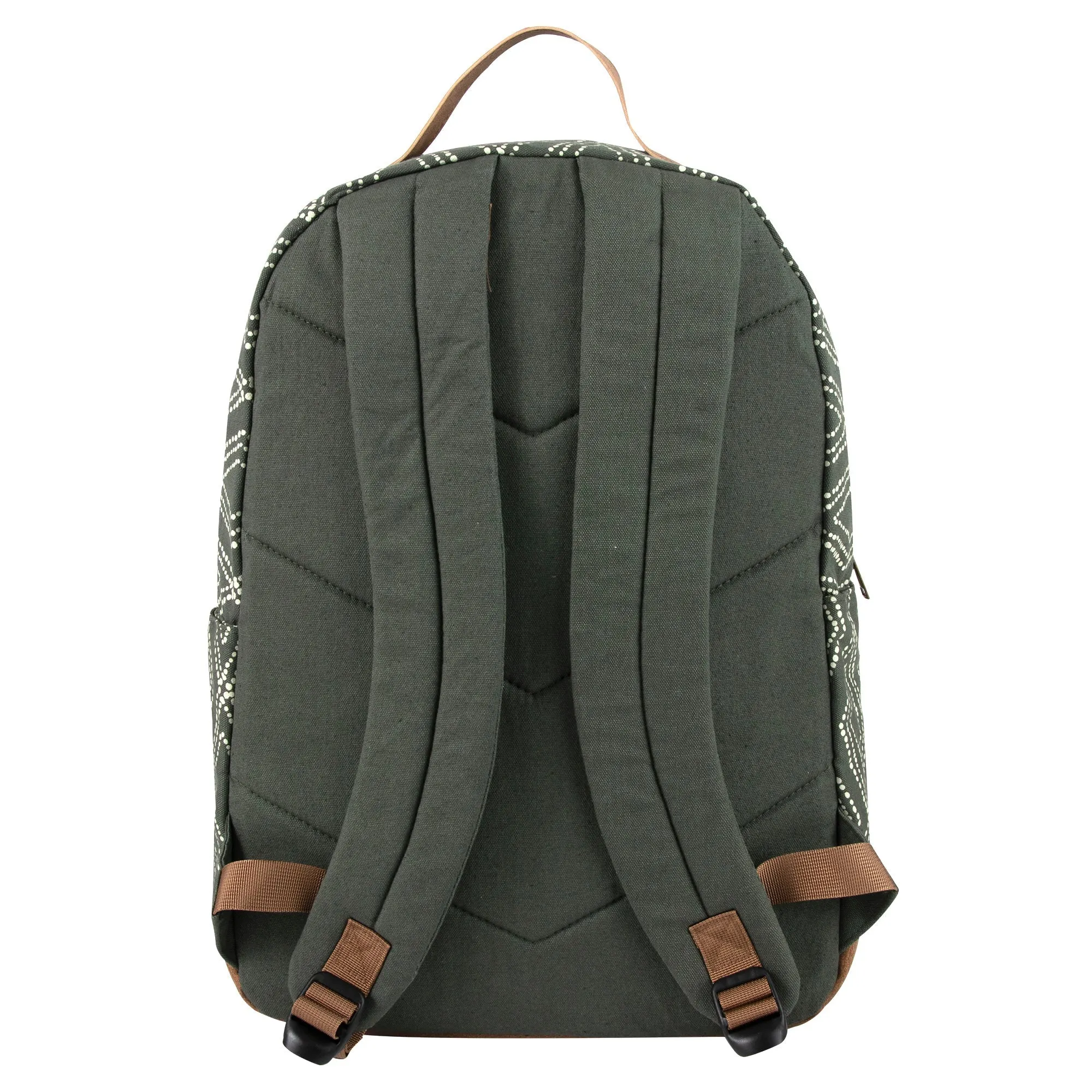 17-Inch Cotton Printed Diamond Backpack w Laptop Section - 2 Colors
