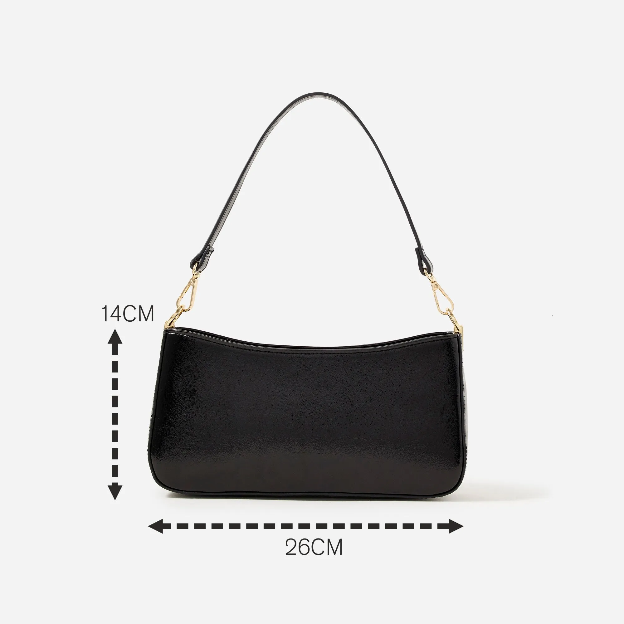 Accessorize London Women's Faux Leather Black Roxanne Shoulder Bag