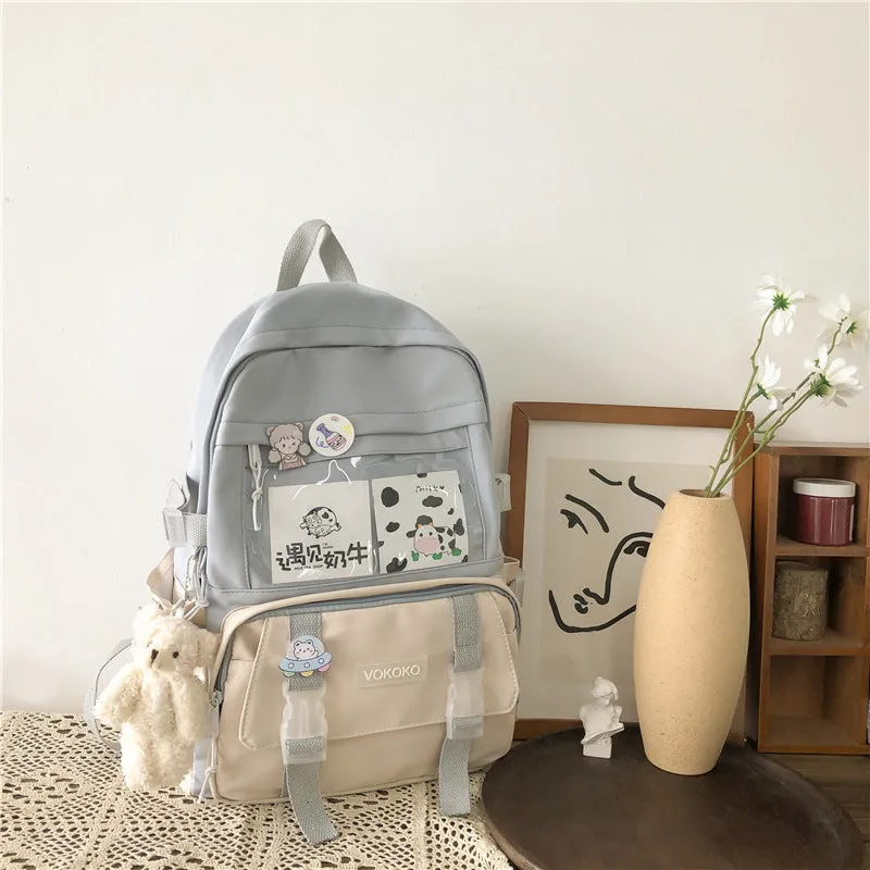 Adorable Mesh Pocket Canvas Large Backpacks