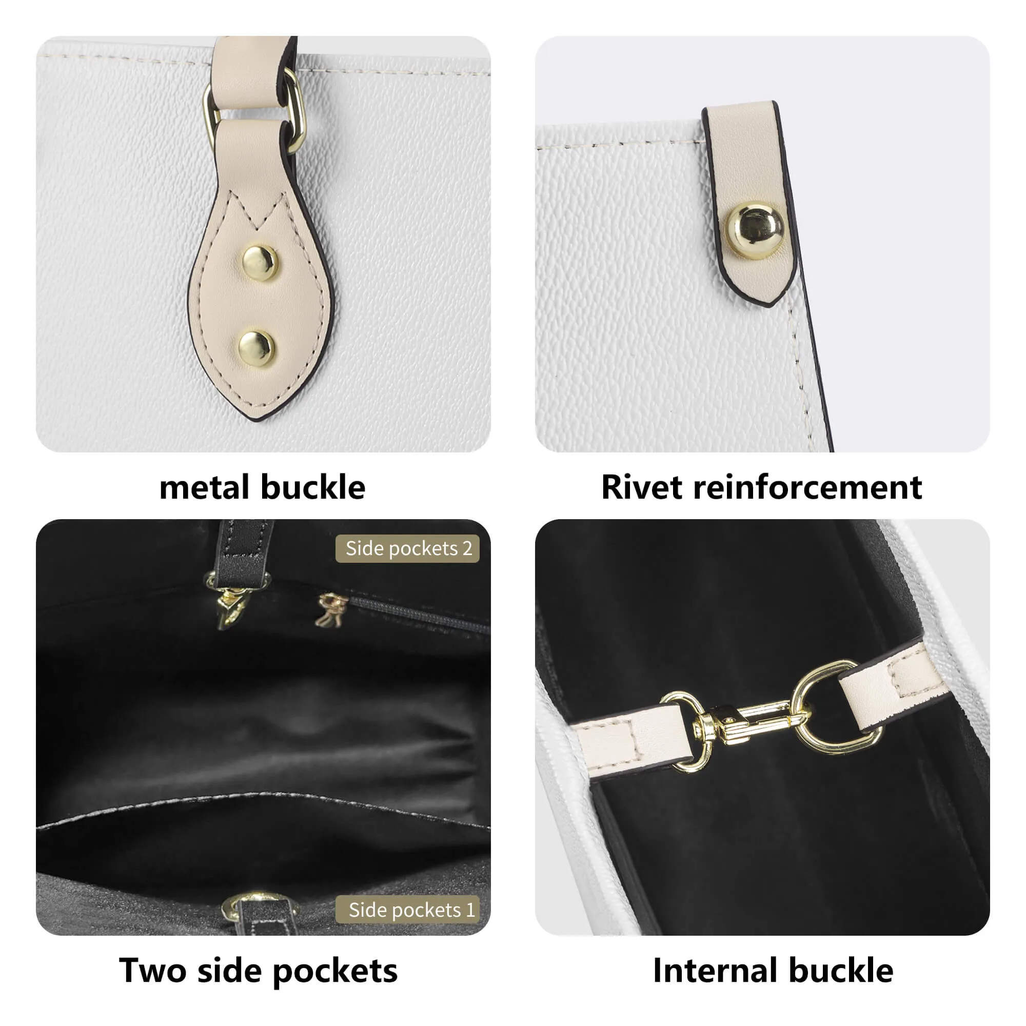 AM Luxury Roses PU Leather Tote Bag
