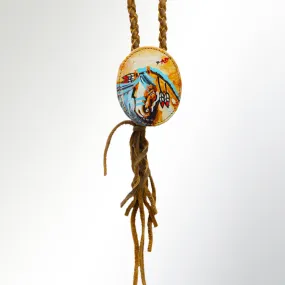 American Darling ADJWM101D Hand Painted Braided Genuine Leather Jewelry Necklace