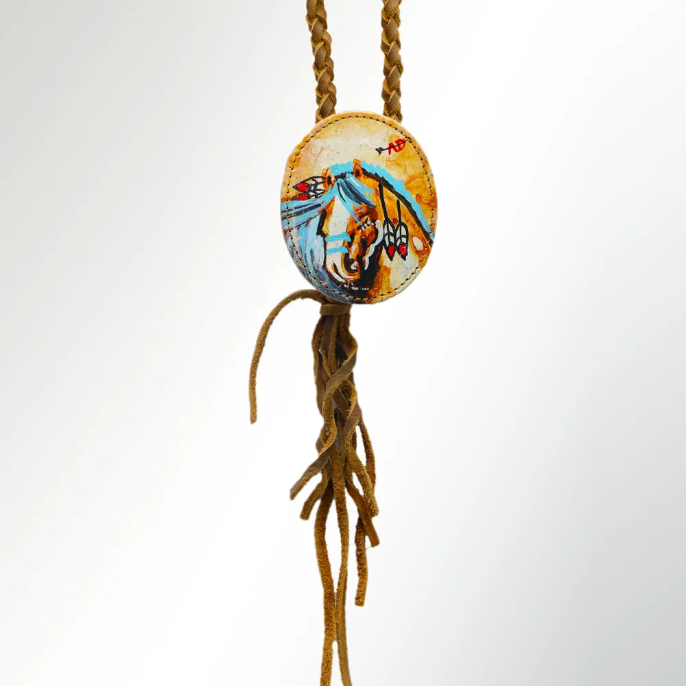 American Darling ADJWM101D Hand Painted Braided Genuine Leather Jewelry Necklace