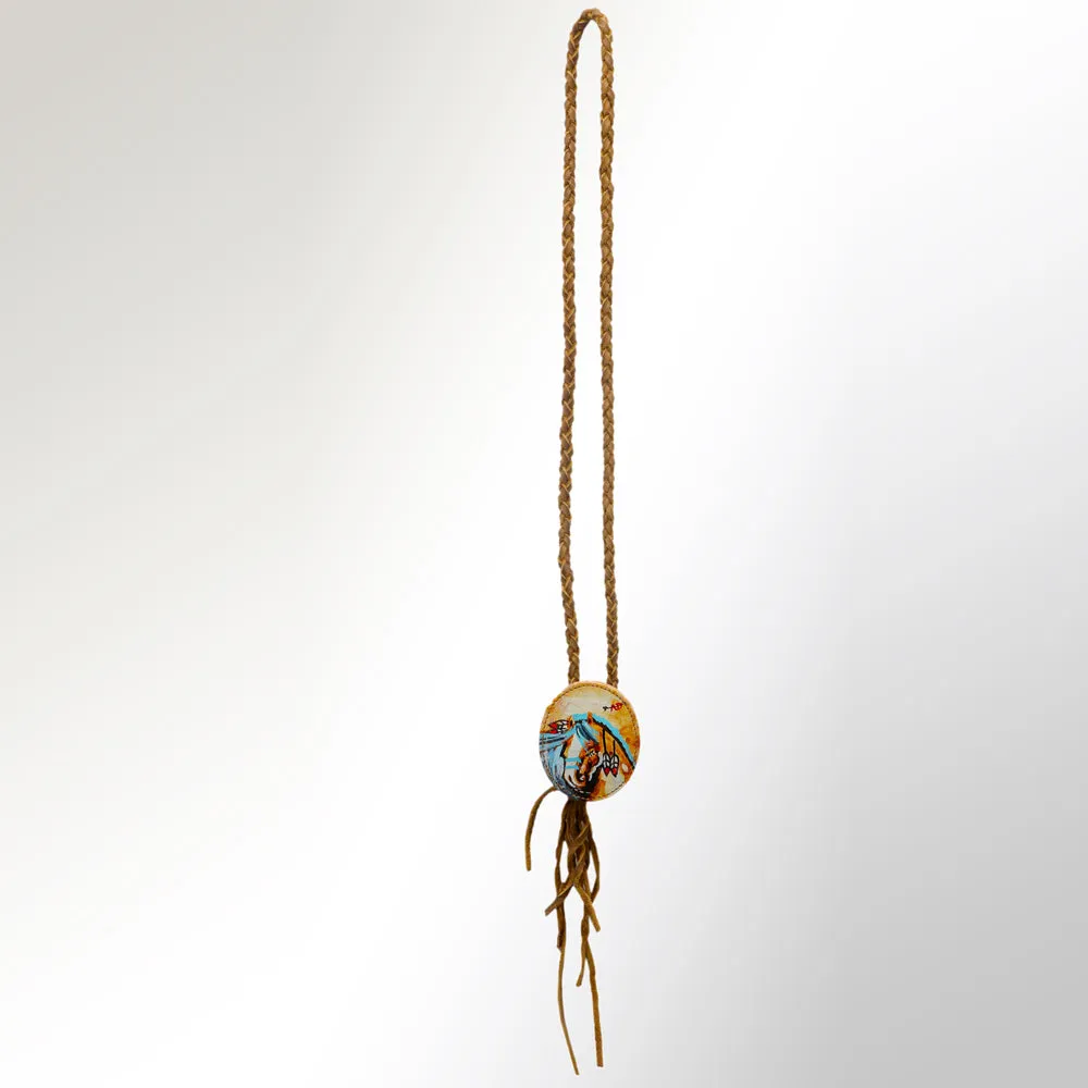 American Darling ADJWM101D Hand Painted Braided Genuine Leather Jewelry Necklace