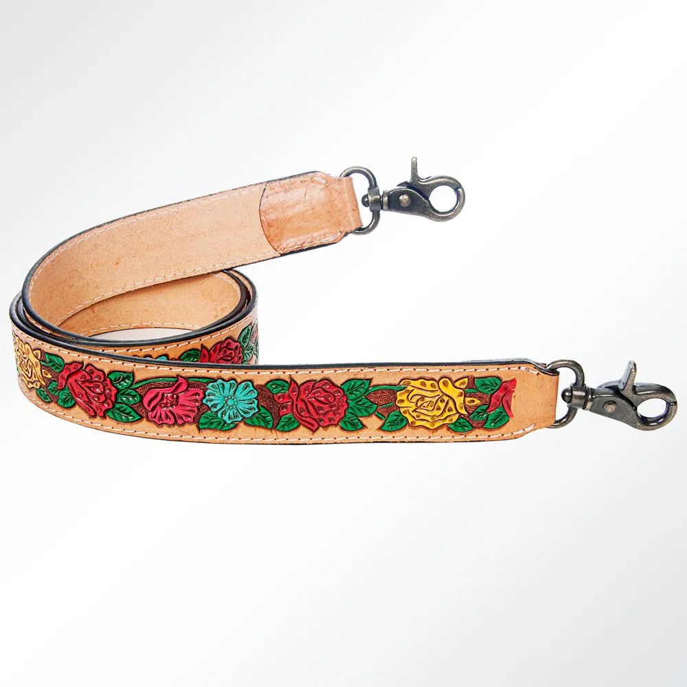 American Darling ADSTF136 Hand Tooled Genuine Leather Crossbody Handle Strap For Bags