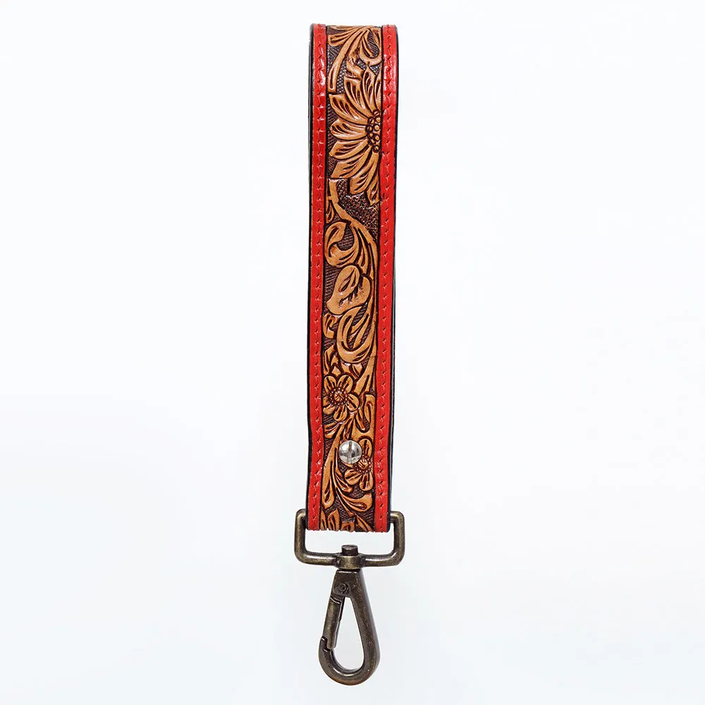 American Darling ADWSF103 Hand Tooled Genuine Leather Handle Strap For Wristlet Bags