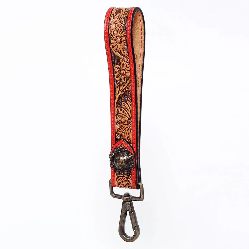 American Darling ADWSF103 Hand Tooled Genuine Leather Handle Strap For Wristlet Bags