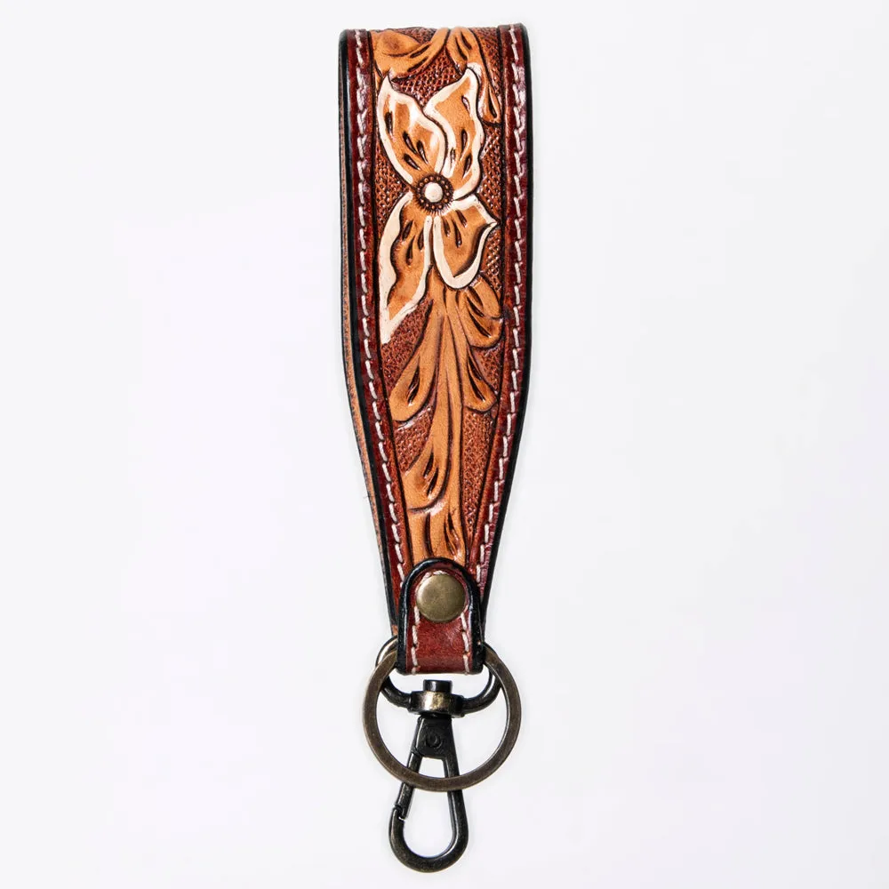 American Darling ADWSF126E Hand Tooled Genuine Leather Handle Strap For Wristlet Bags