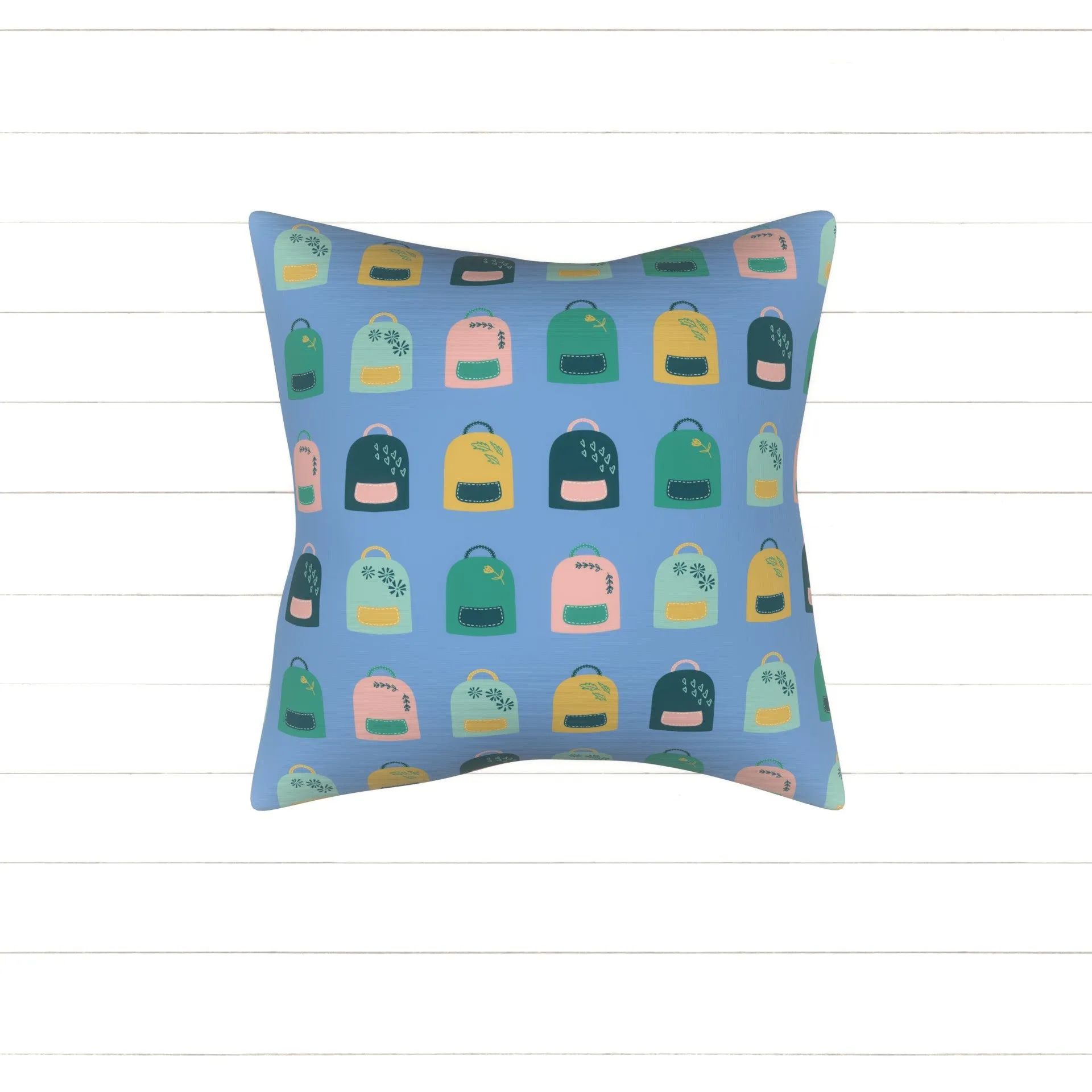 Backpacks - Cute rucksacks for back to school on mint blue (part of the "Off to school we go" collection)