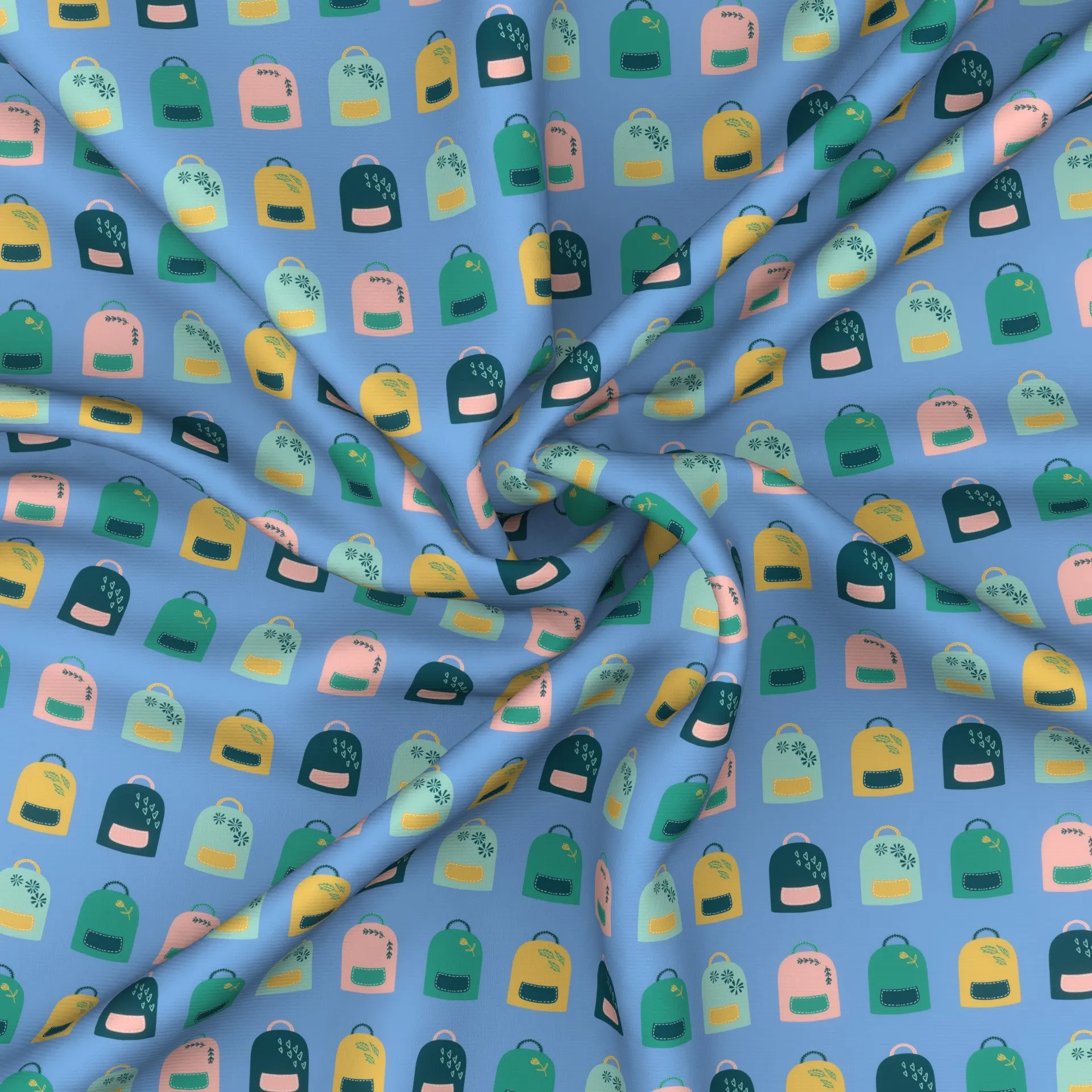 Backpacks - Cute rucksacks for back to school on mint blue (part of the "Off to school we go" collection)