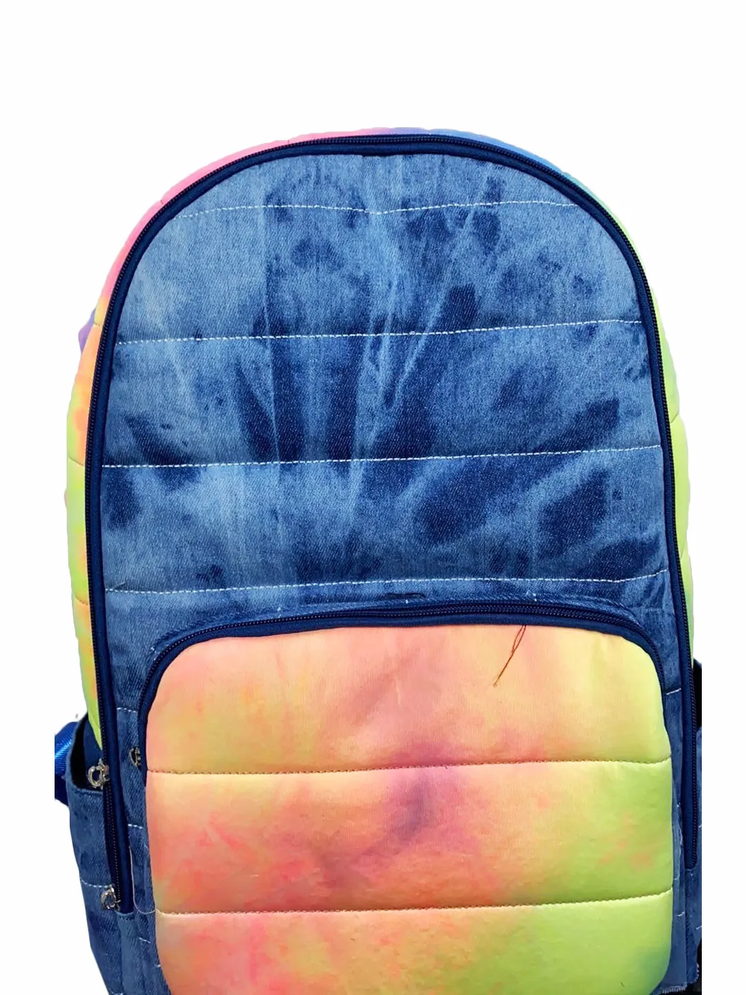 Bari Lynn Neon Tie Denim Dye Backpack