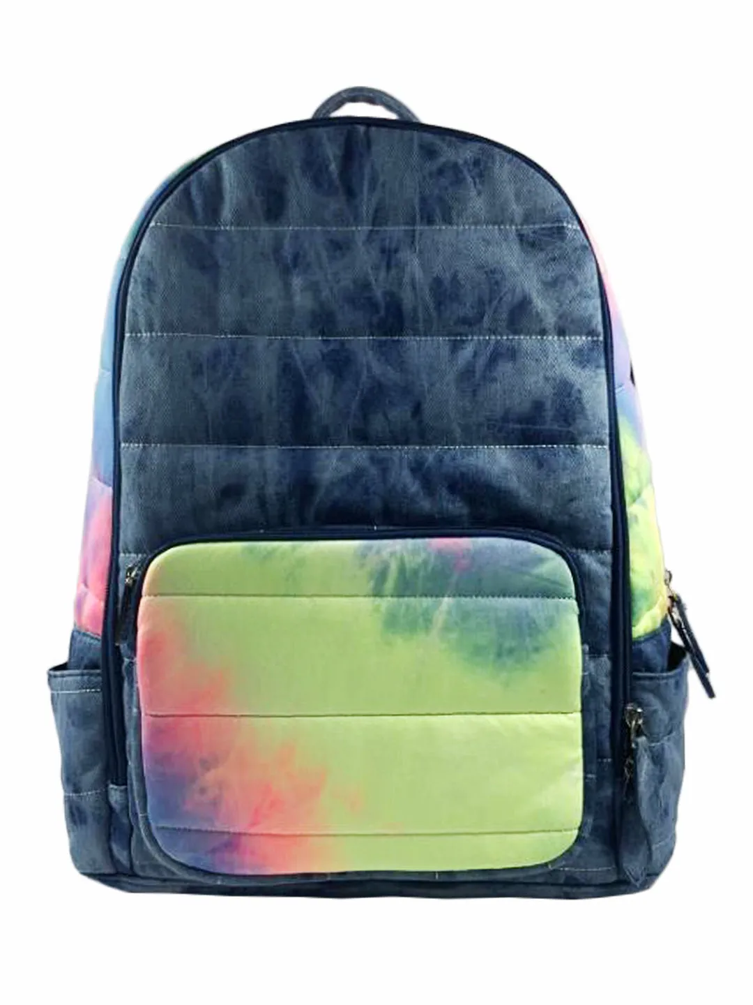 Bari Lynn Neon Tie Denim Dye Backpack