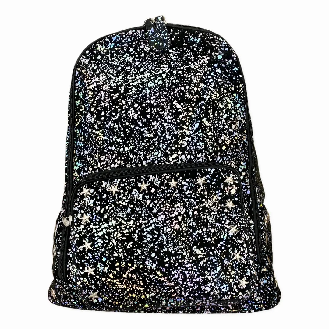 Bari Lynn Rainbow Star Studded Splatter Backpack