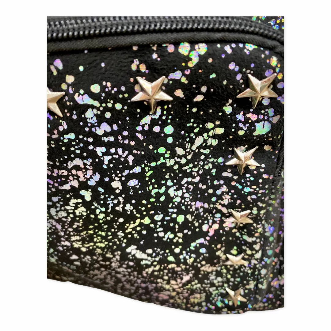 Bari Lynn Rainbow Star Studded Splatter Backpack