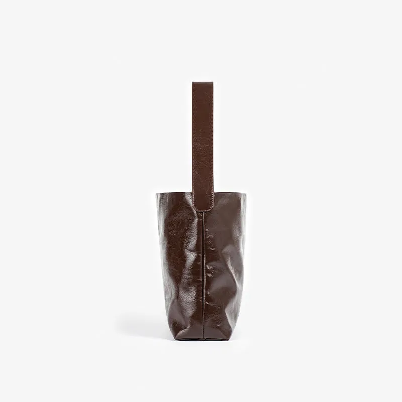 BeauToday Oil-axed Leather Large Capacity Casual Tote Bag for Women