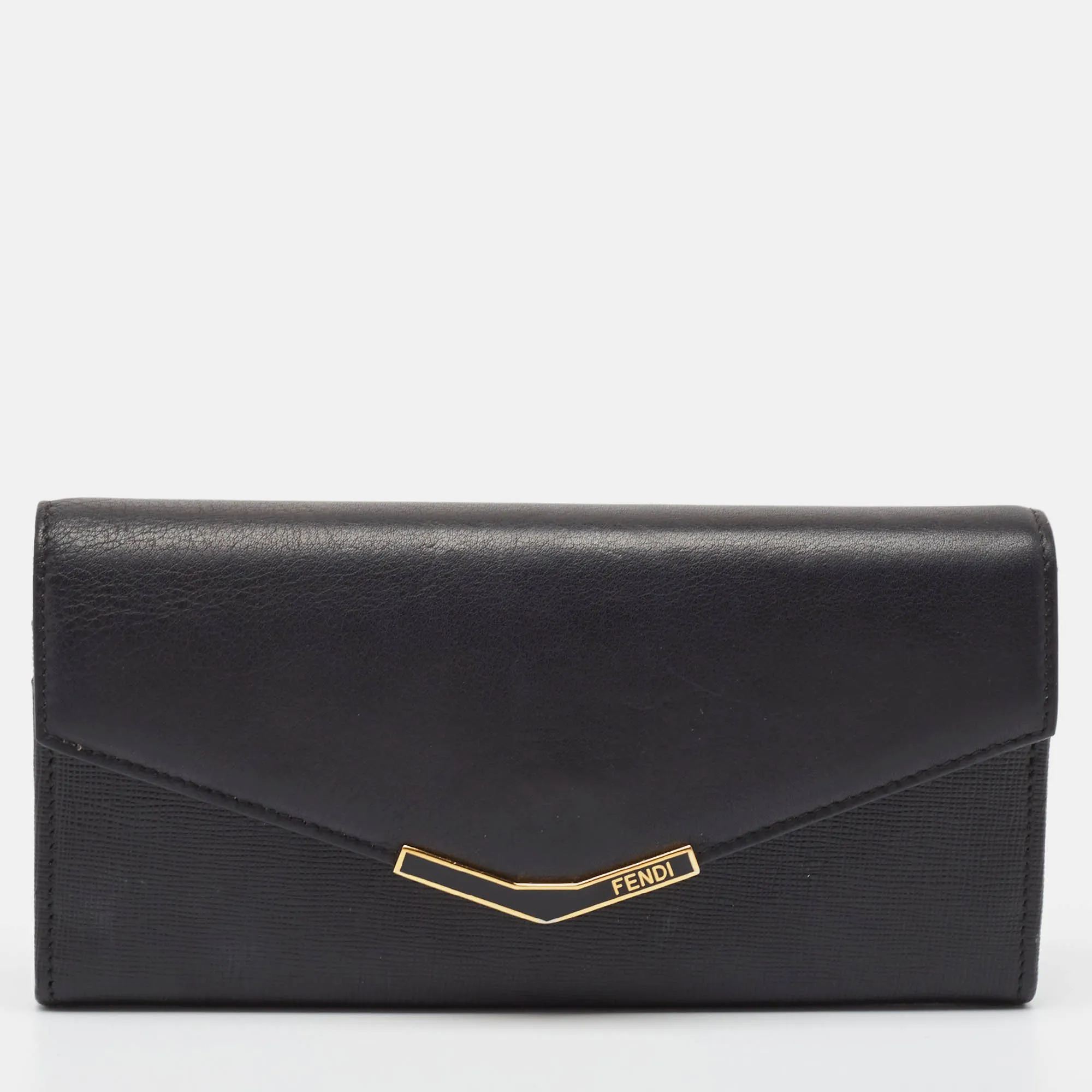 Black Leather 2Jours Continental Wallet