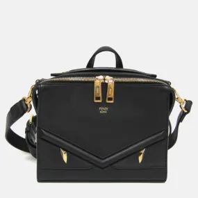 Black Leather Monster Messenger Shoulder Bag