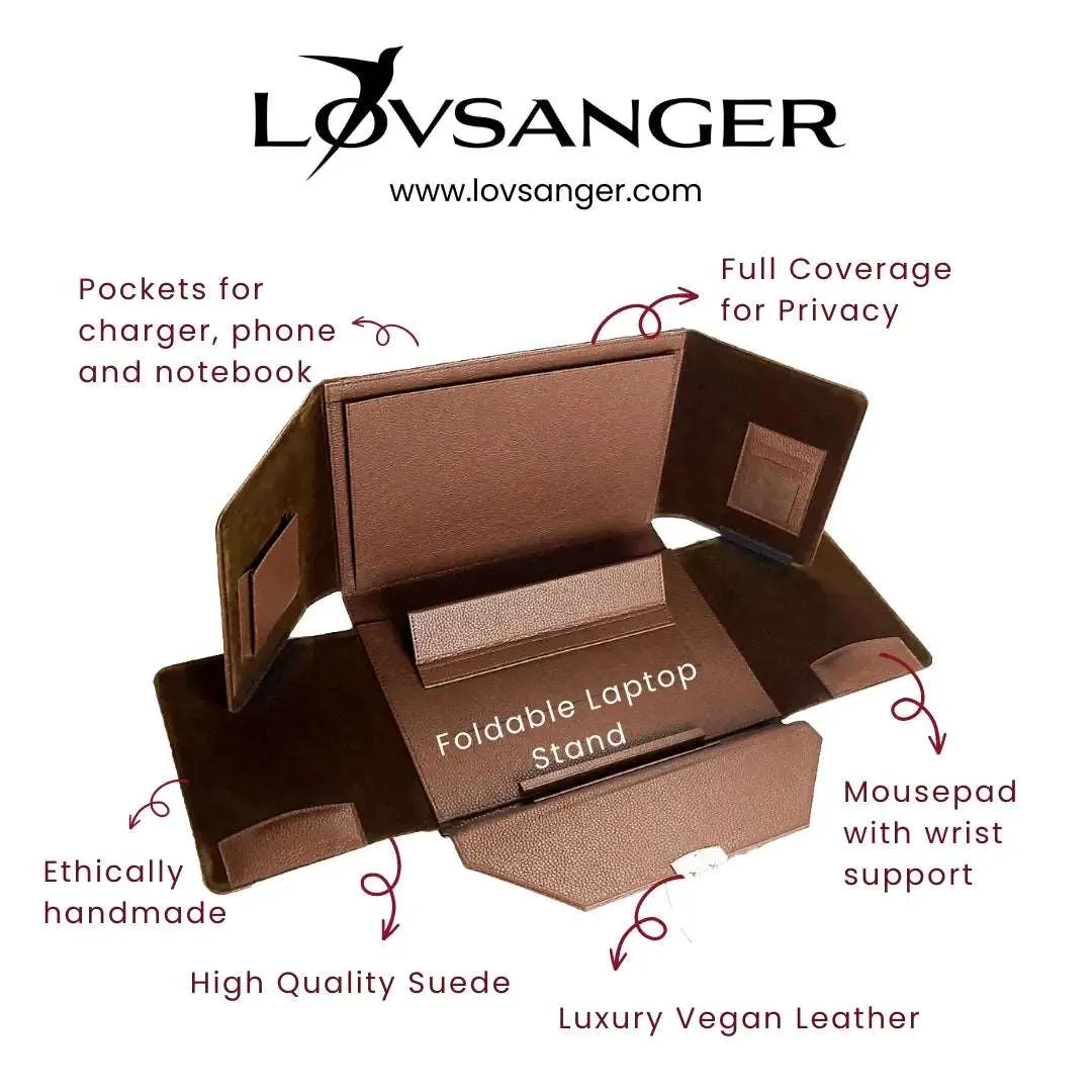 Black Vegan Leather Mobile Workstation Laptop Bag