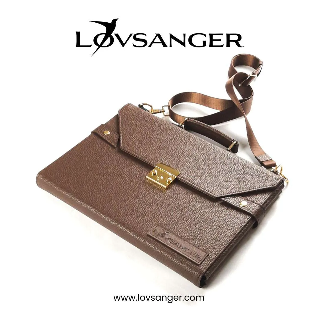 Black Vegan Leather Mobile Workstation Laptop Bag