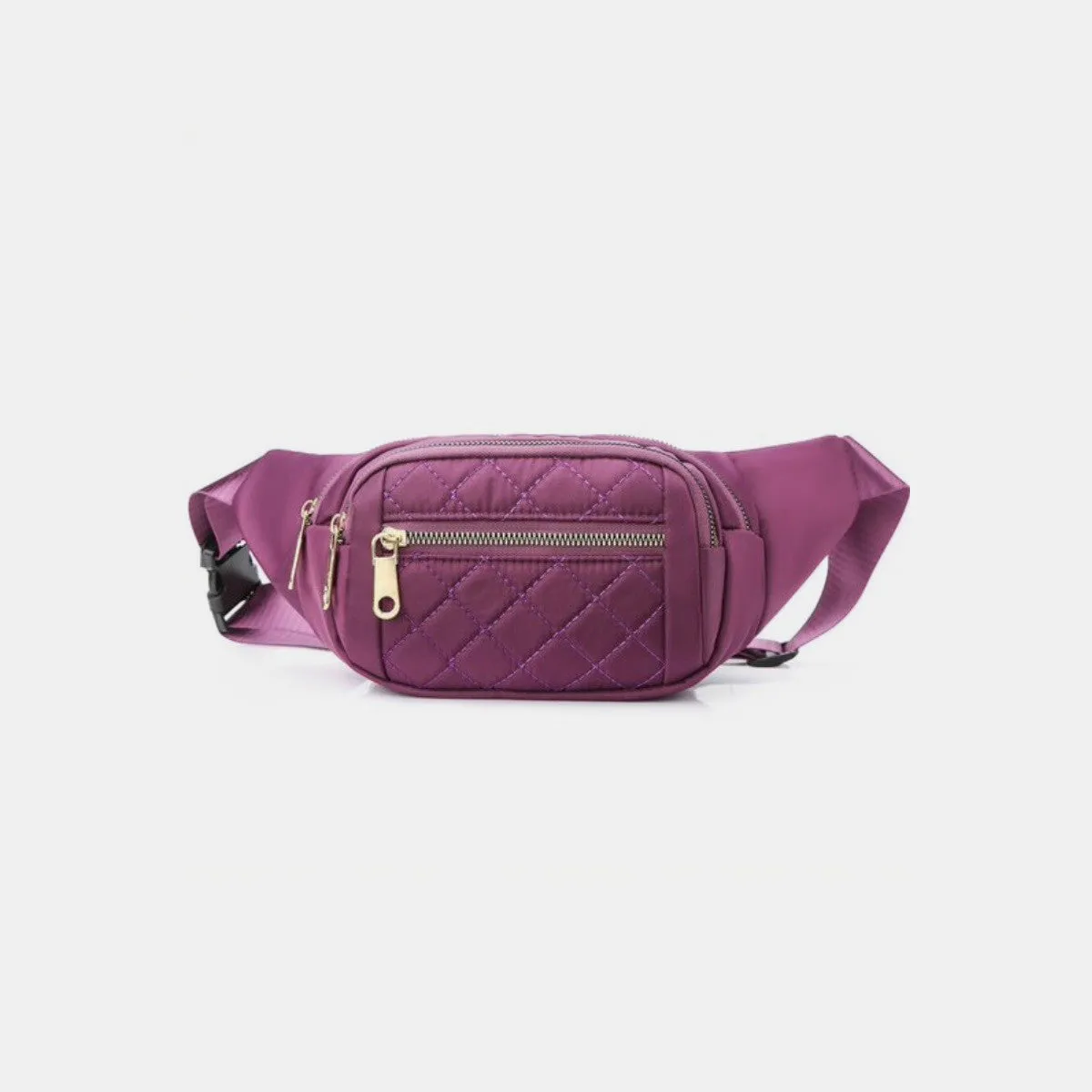 Bri Quilted Multi Pocket Waist Belt Bag Sling Bag