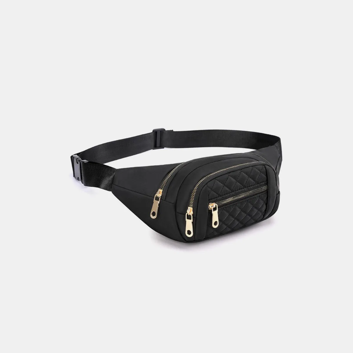 Bri Quilted Multi Pocket Waist Belt Bag Sling Bag