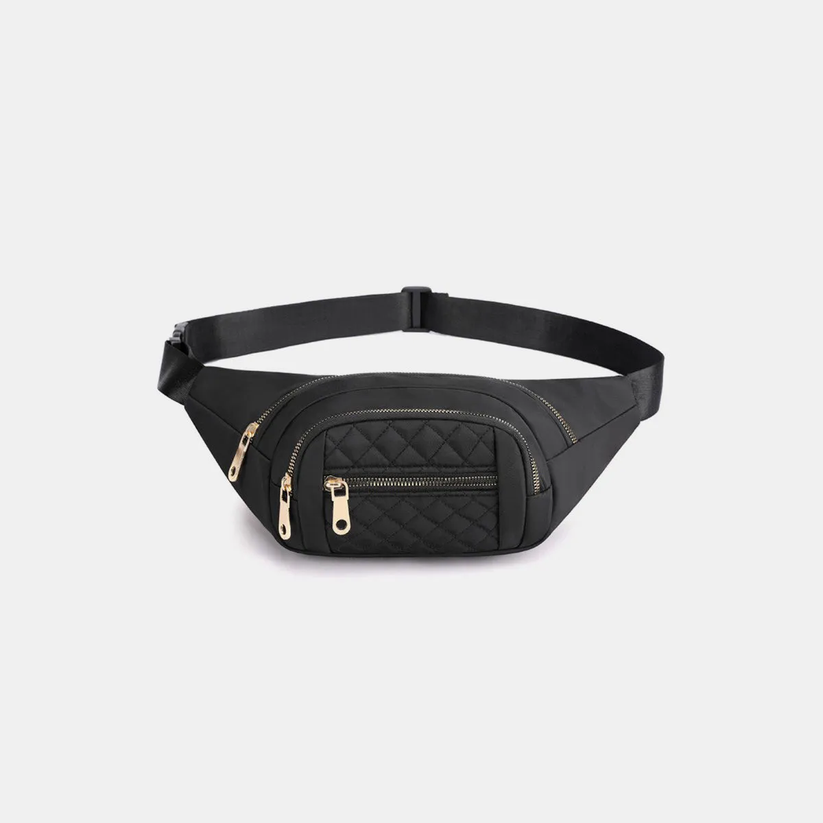 Bri Quilted Multi Pocket Waist Belt Bag Sling Bag