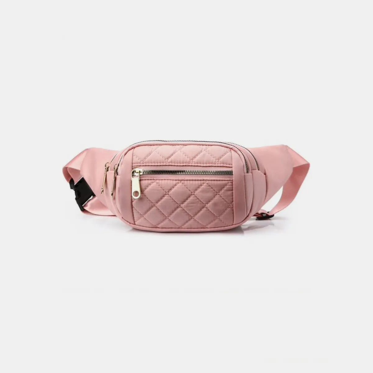 Bri Quilted Multi Pocket Waist Belt Bag Sling Bag