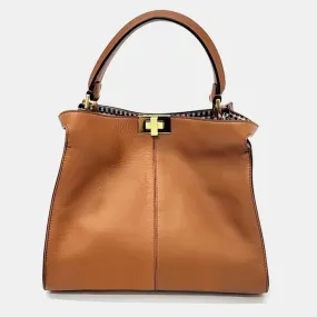 BrownLeather Peekaboo X Lite Tote Bag
