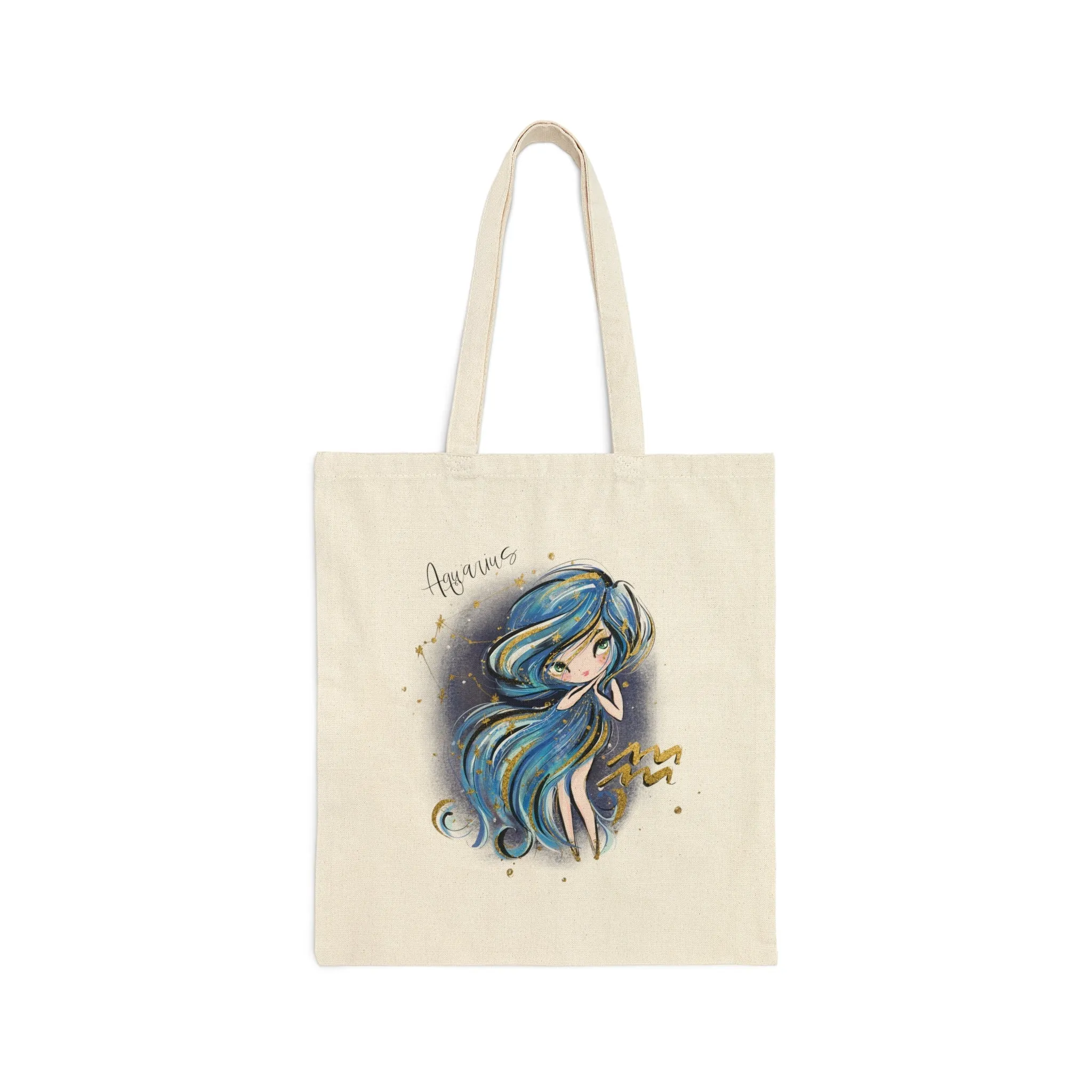 Canvas Tote Bag, Zodiac, Aquarius