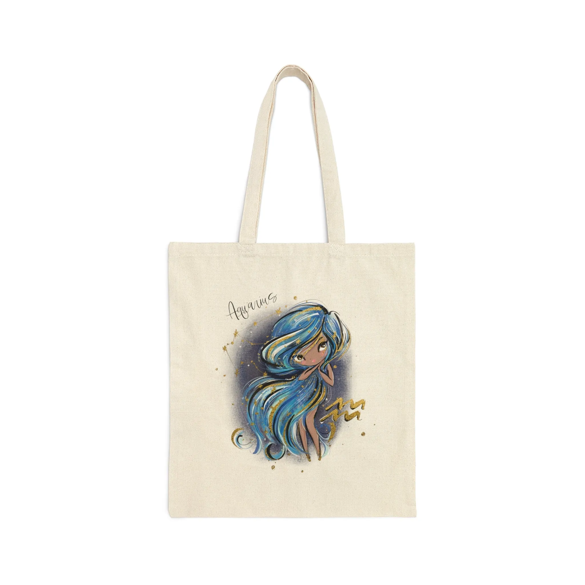 Canvas Tote Bag, Zodiac, Aquarius