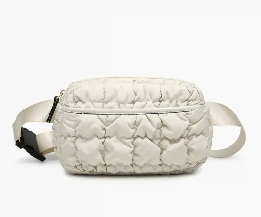 Chrissy Quilted Puffy Belt Bag w/ Nylon Strap