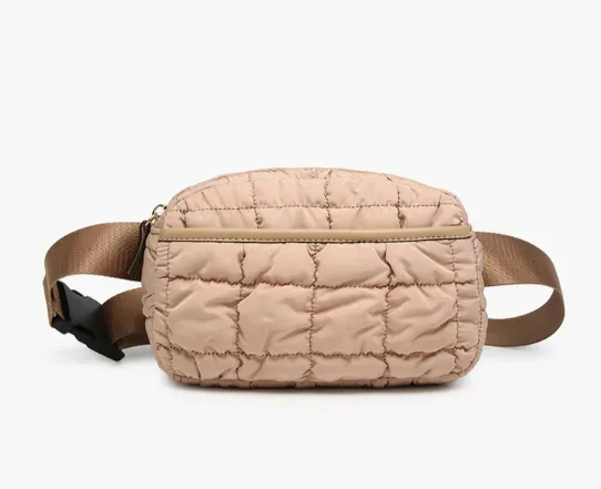 Chrissy Quilted Puffy Belt Bag w/ Nylon Strap
