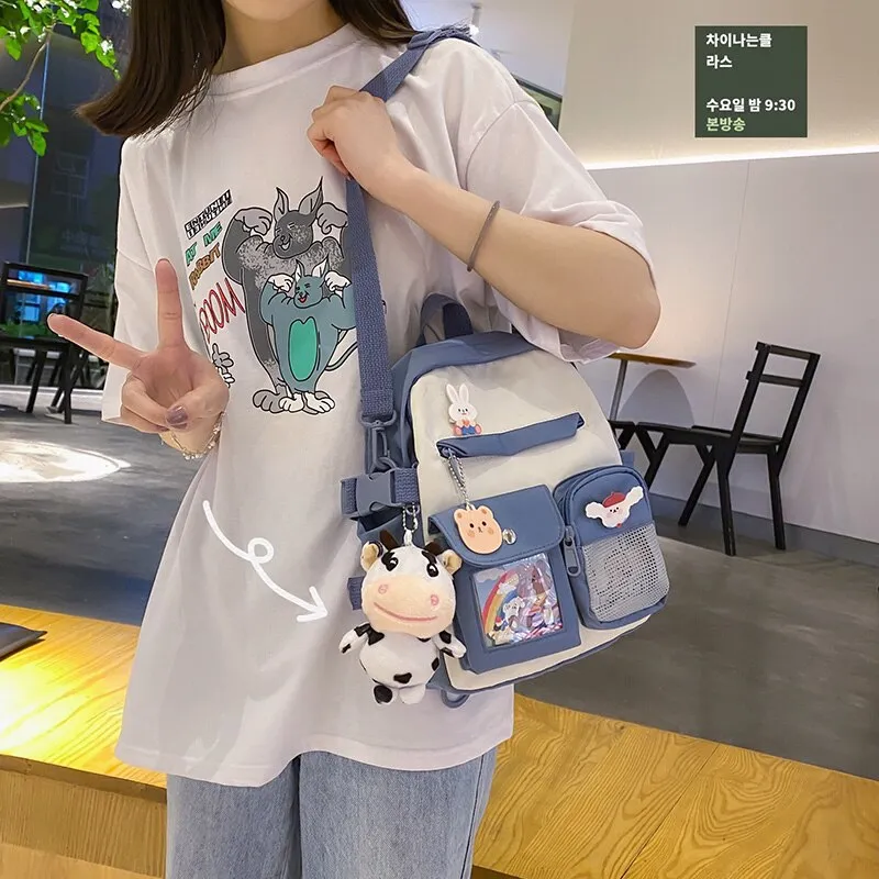 Christmas Gift Cute small girls backpack Fashion candy colored young girl outing backpack Contrasting color design mini student schoolbag 2021