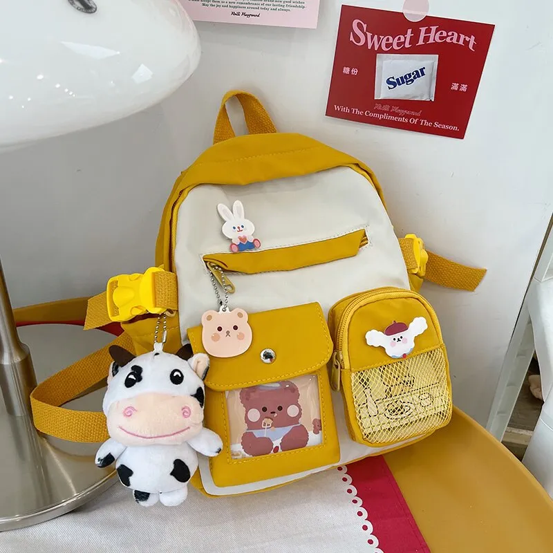 Christmas Gift Cute small girls backpack Fashion candy colored young girl outing backpack Contrasting color design mini student schoolbag 2021