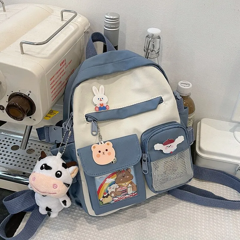 Christmas Gift Cute small girls backpack Fashion candy colored young girl outing backpack Contrasting color design mini student schoolbag 2021