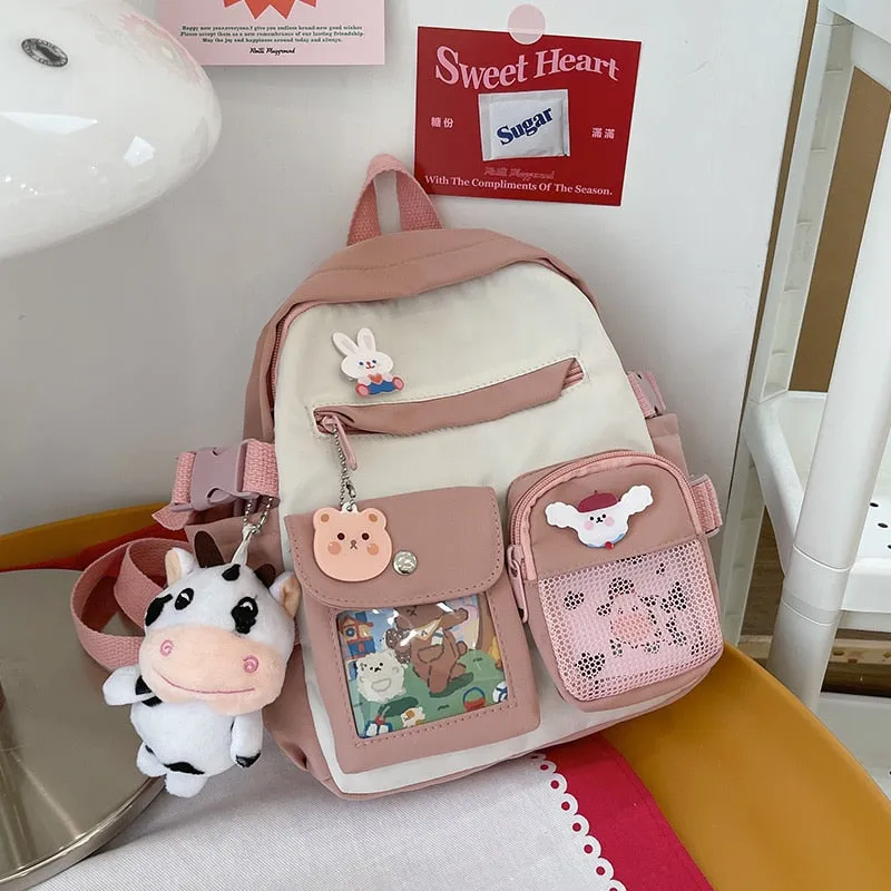 Christmas Gift Cute small girls backpack Fashion candy colored young girl outing backpack Contrasting color design mini student schoolbag 2021