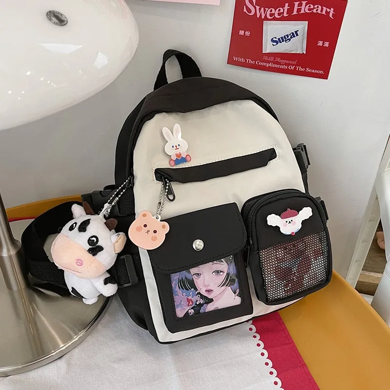 Christmas Gift Cute small girls backpack Fashion candy colored young girl outing backpack Contrasting color design mini student schoolbag 2021