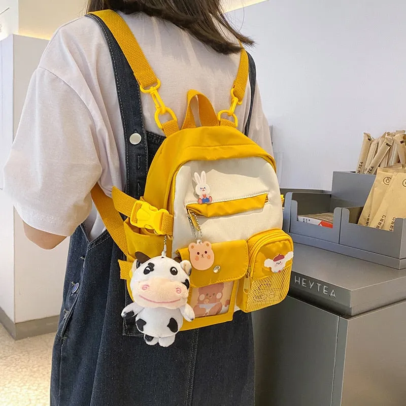 Christmas Gift Cute small girls backpack Fashion candy colored young girl outing backpack Contrasting color design mini student schoolbag 2021