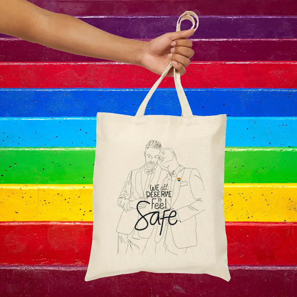 Cotton Canvas Safe Love Tote Bag. Everyday Use Tote Bag Pride Gay Apparel Queer Trans Gift For Him Gift For Her Gift For Them