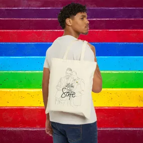 Cotton Canvas Safe Love Tote Bag. Everyday Use Tote Bag Pride Gay Apparel Queer Trans Gift For Him Gift For Her Gift For Them