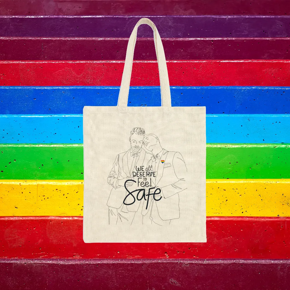 Cotton Canvas Safe Love Tote Bag. Everyday Use Tote Bag Pride Gay Apparel Queer Trans Gift For Him Gift For Her Gift For Them