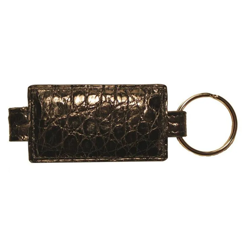 Crocodile Skin Key Fob, Black