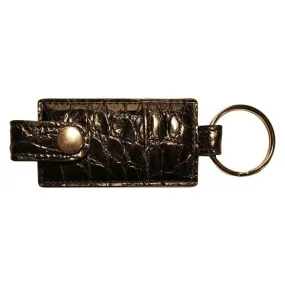 Crocodile Skin Key Fob, Black