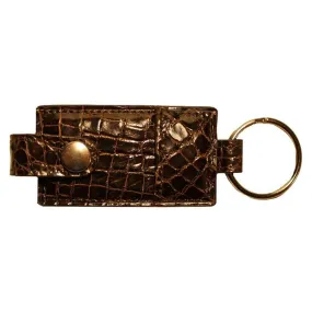 Crocodile Skin Key Fob, Brown