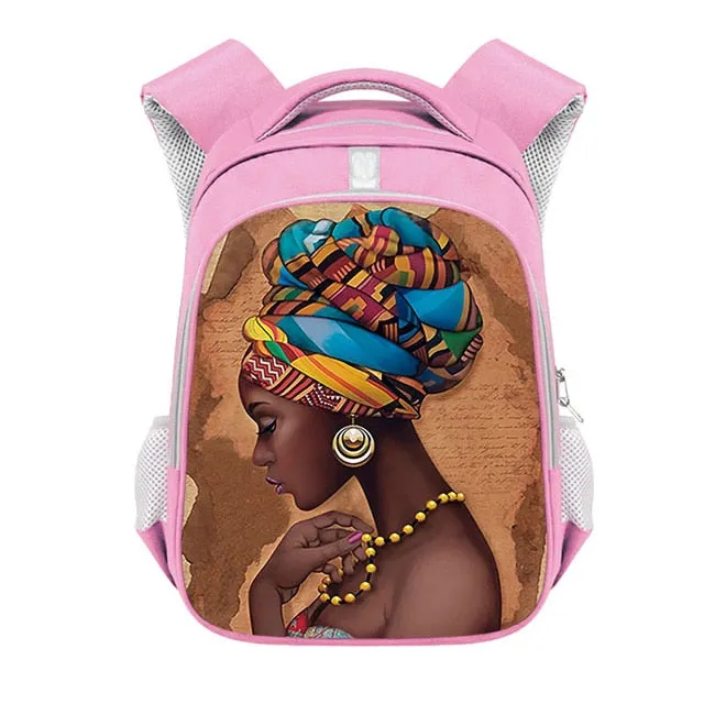 Cute Afro Black Girl with Crown Backpack