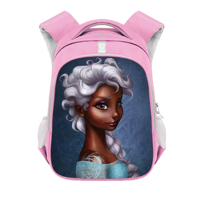 Cute Afro Black Girl with Crown Backpack