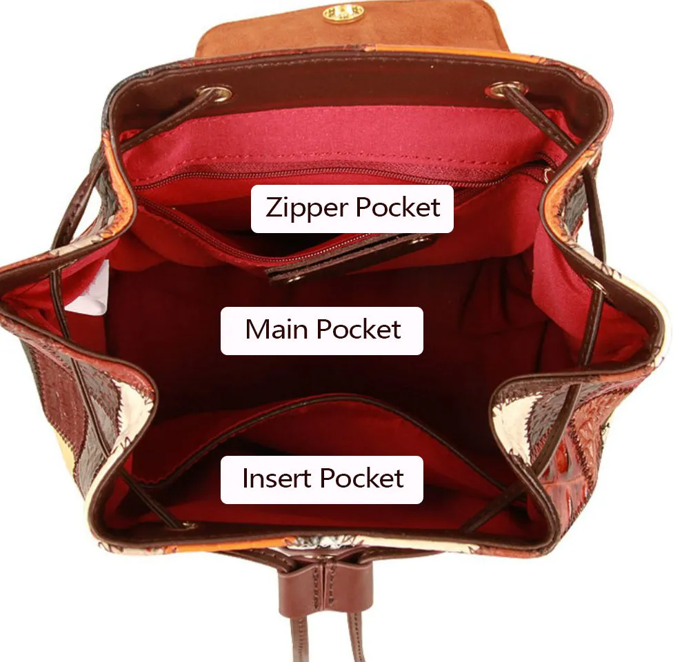 Cute Womens Leather Hippie Backpack Purse Western Backpack Bag