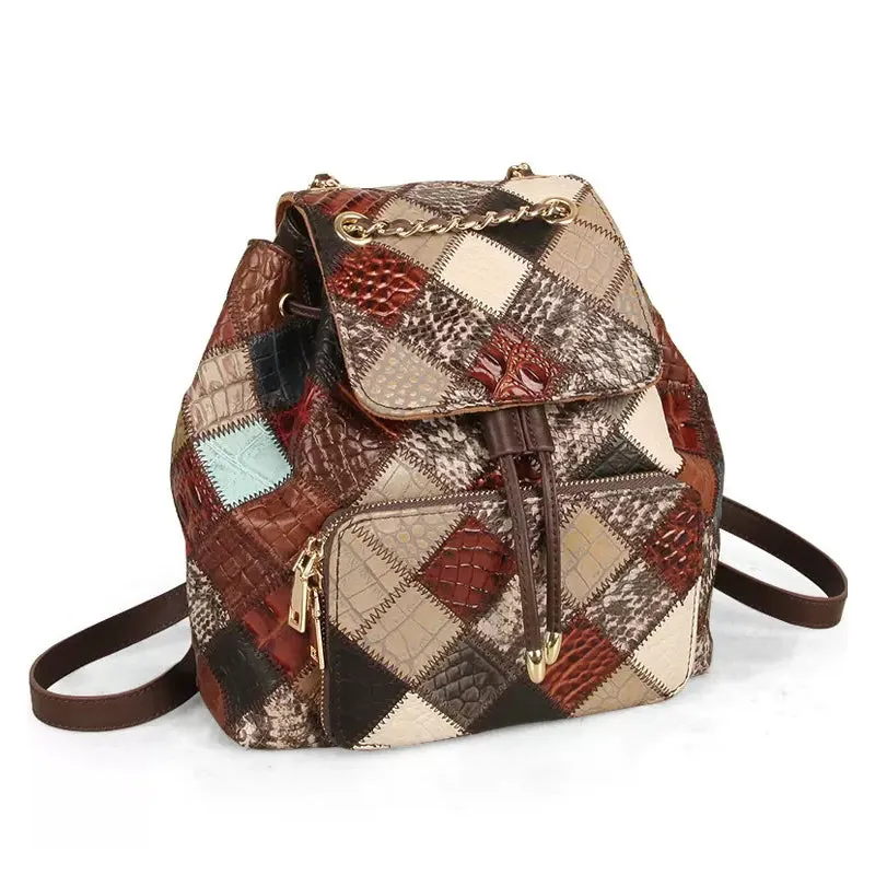 Cute Womens Leather Hippie Backpack Purse Western Backpack Bag
