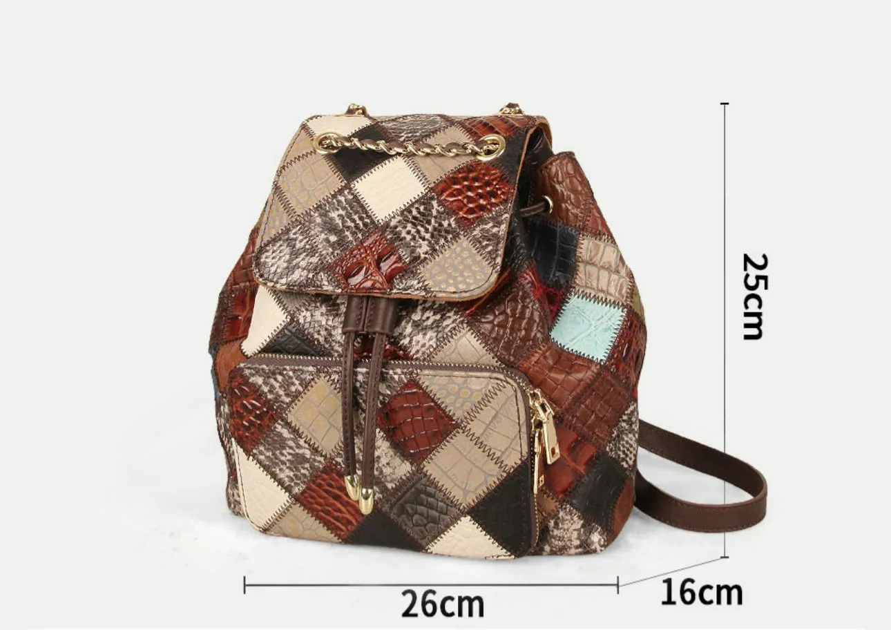 Cute Womens Leather Hippie Backpack Purse Western Backpack Bag