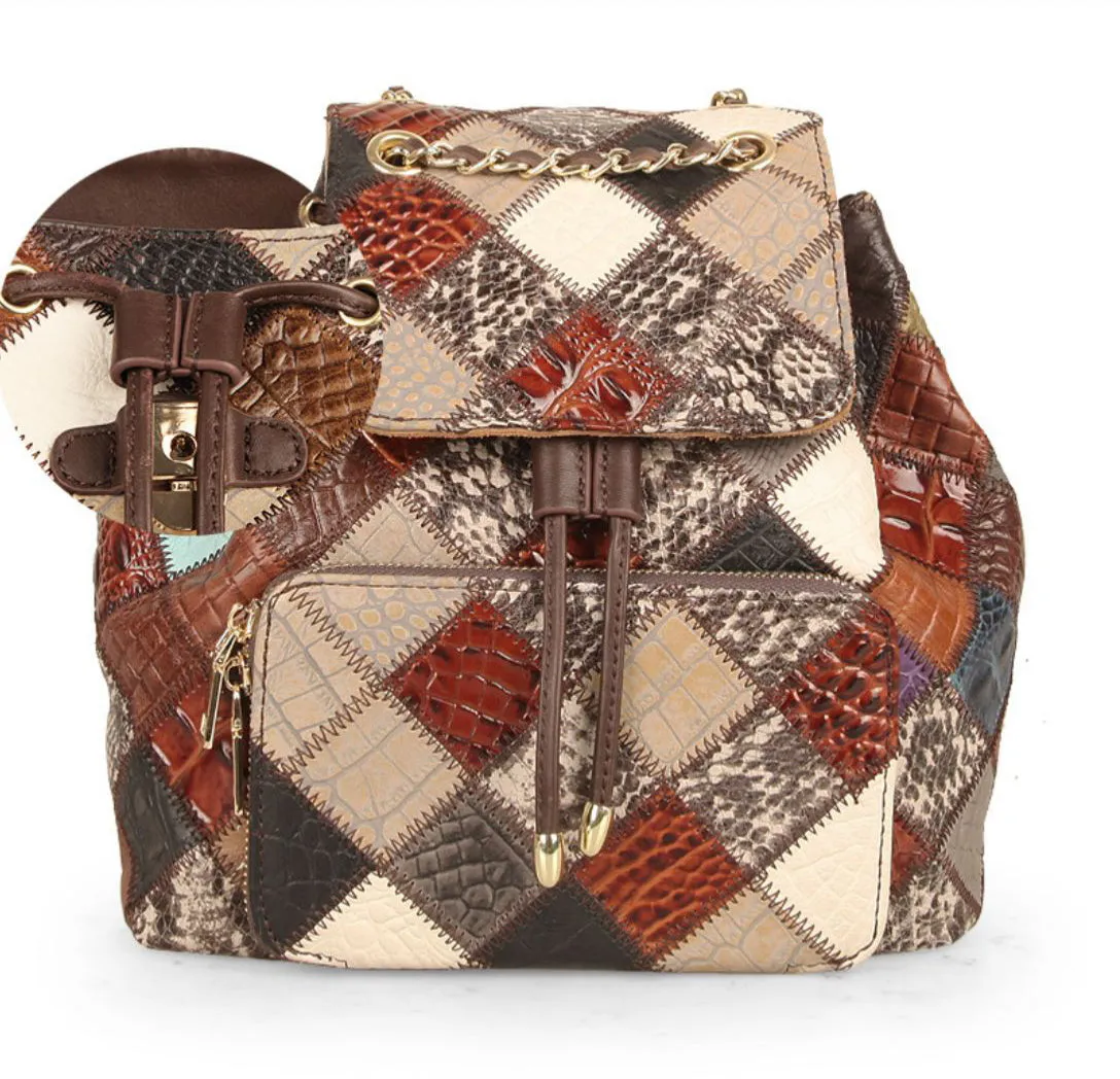 Cute Womens Leather Hippie Backpack Purse Western Backpack Bag