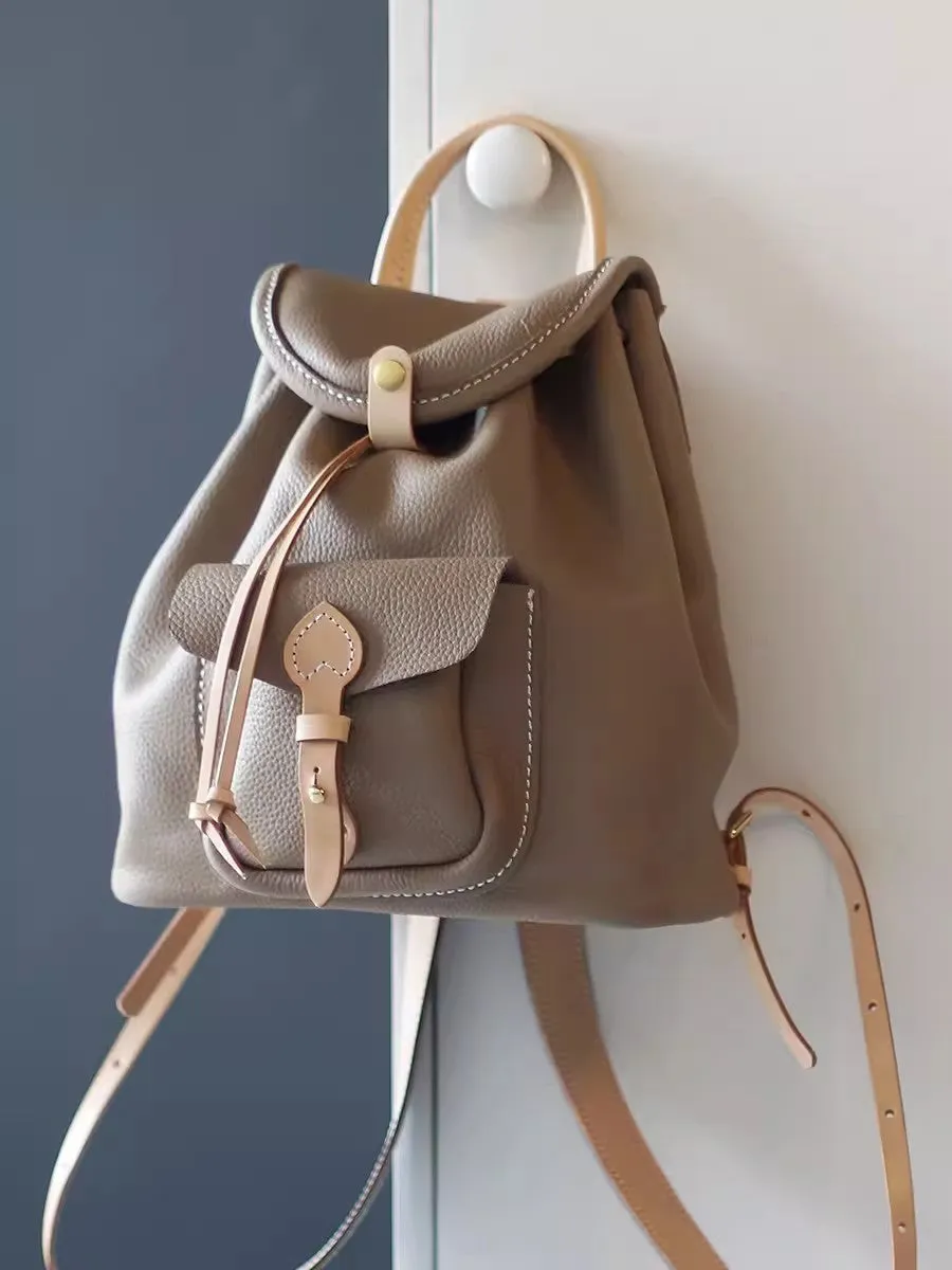 Cute Womens Lleather Rucksack Bag Leather Backpack Purse For Women